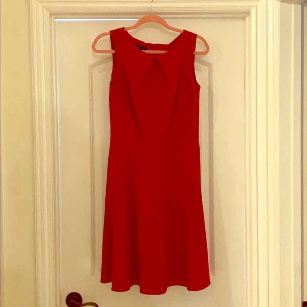 Little red dress. Umpire waist. Zipper in back.